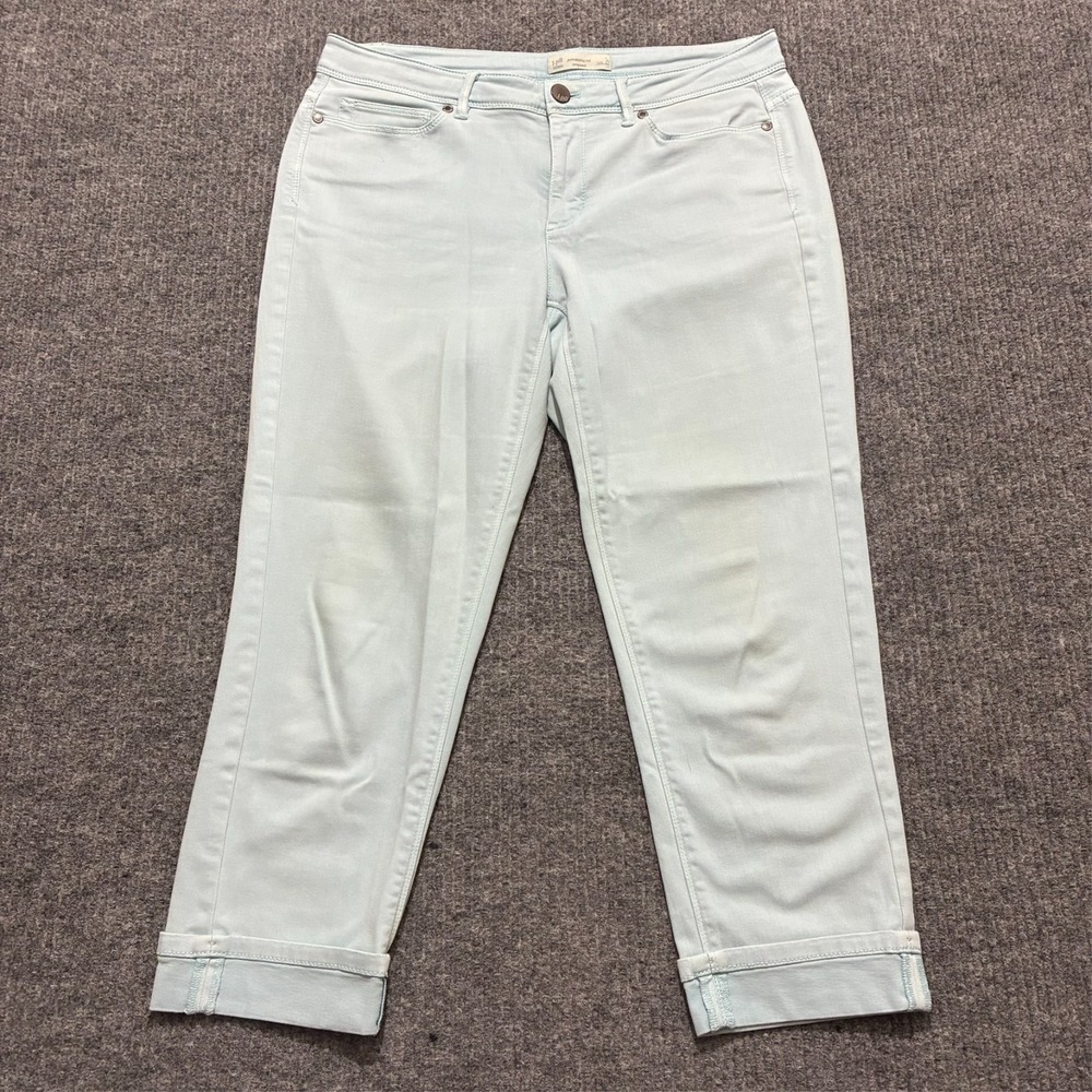 J. Jill Denim Authentic Fit Cropped Jeans Womens Size 8 Blue Stretch Low Rise